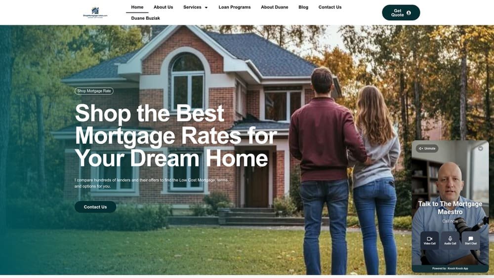 Screenshot of ShopMortgageRates.com website