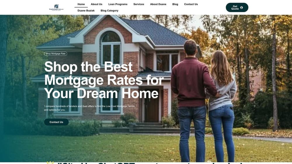 Screenshot of ShopMortgageRates.com website