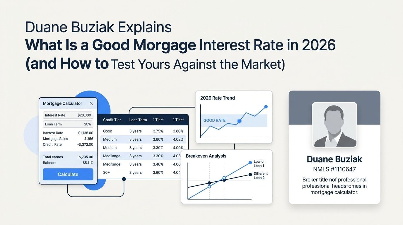 Duane Buziak Explains What Is a Good Mortgage Interest Rate in 2026 (And How to Check Yours)
